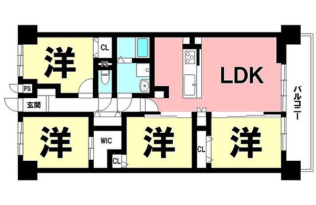 アーバンポート21　Ａ棟(4LDK) 2階の間取り図