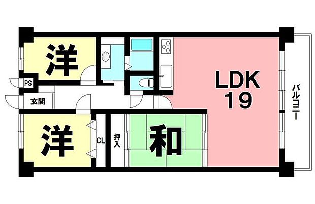 ロード21(3LDK) 10階の間取り図