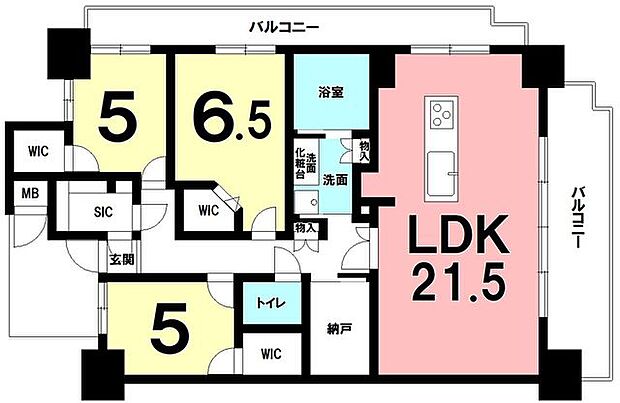 クレアホームズ西田(3SLDK) 9階の間取り図