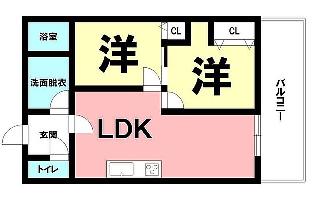 ロイヤルメゾン祇園之洲(3DK) 9階の間取り図