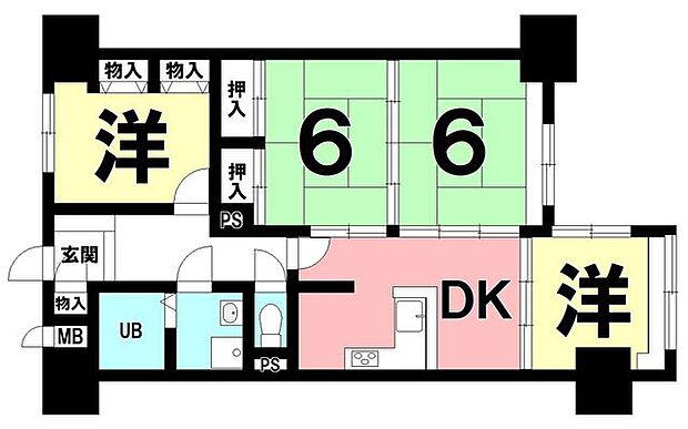 3DK+納戸【専有面積66.32m2】