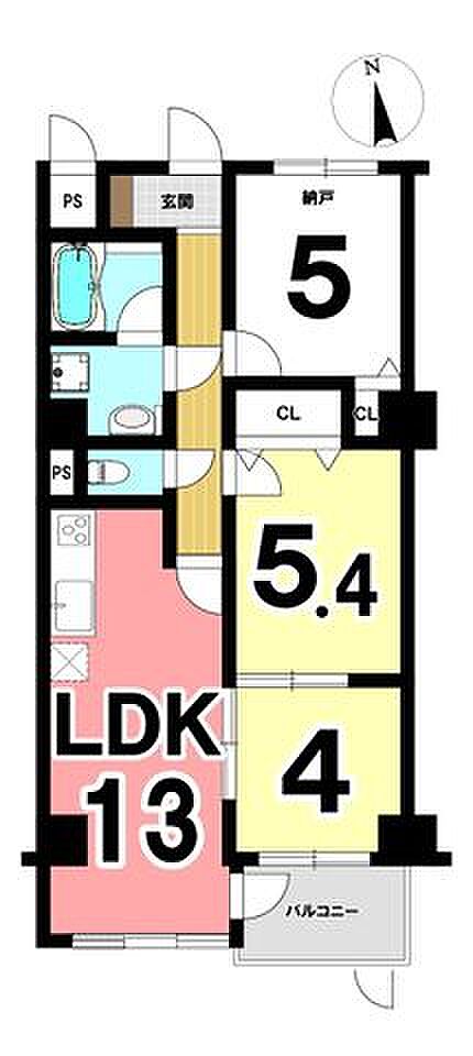 レクセル湘南平塚(2SLDK) 2階の間取り図