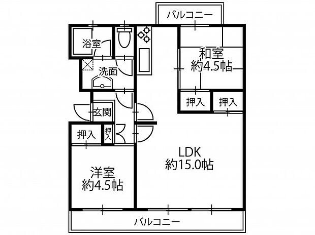 大久保東第4住宅82号棟(2LDK) 5階の内観