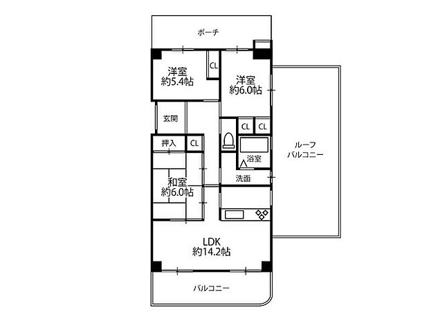 サンシティ明石江井ヶ島II(3LDK) 9階の間取り図