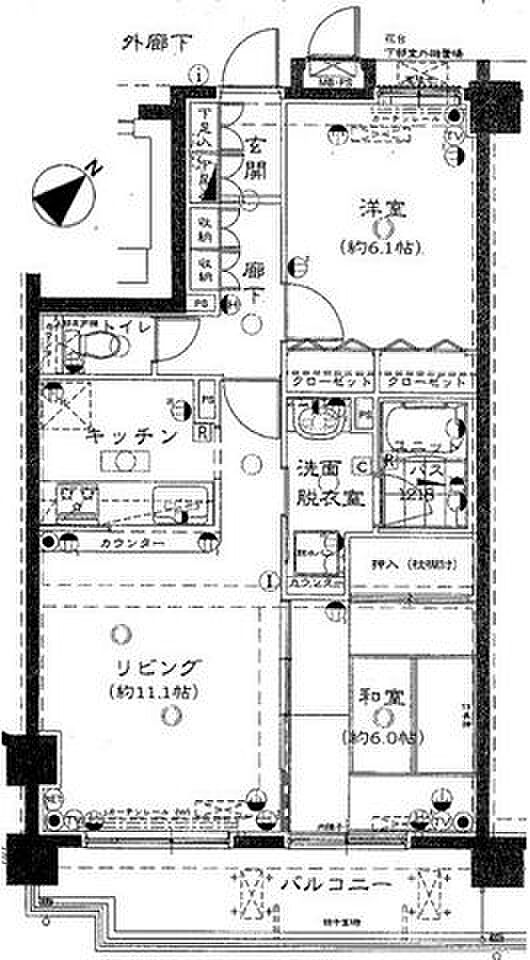 アークプラザ横浜権太坂(2LDK) 3階の間取り図