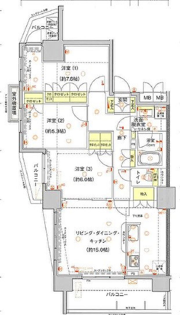 ヴェルディーク町田(3LDK) 2階/201の間取り図