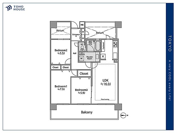 ファミールグラン高井戸デュープレックス(3LDK) 2階の間取り図
