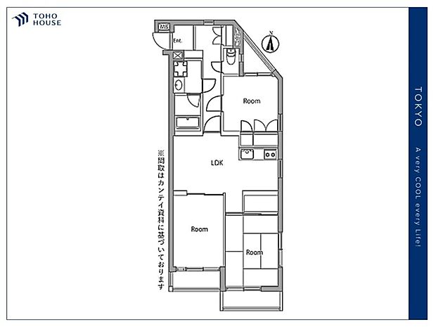 ライオンズマンション中野第二(3LDK) 3階の間取り図