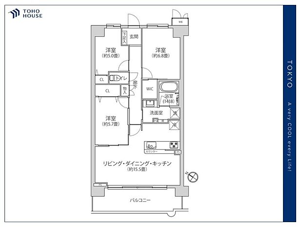 サンヴェールひばりヶ丘ガーデンシティ(3LDK) 4階の間取り図