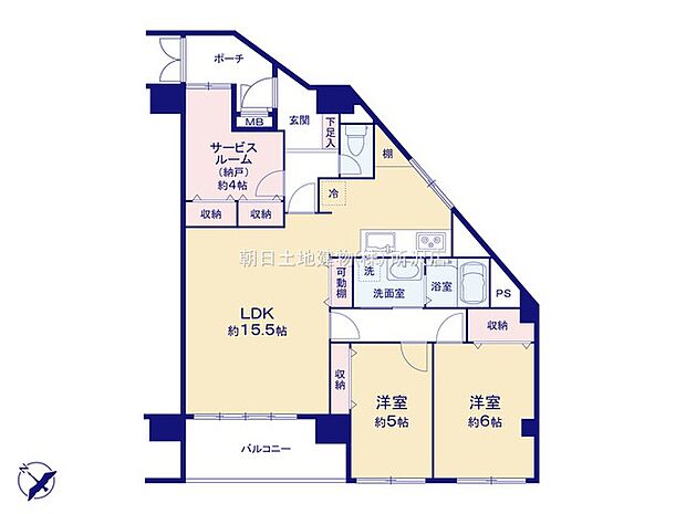 アステール所沢(2SLDK) 2階の間取り図