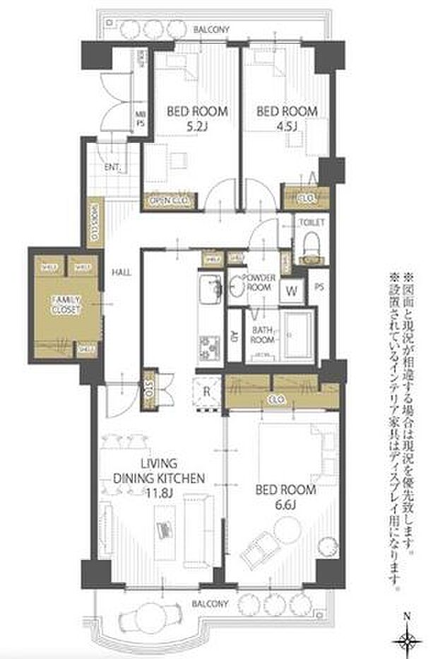 サンライトパストラル弐番街C棟(3LDK) 4階の間取り図