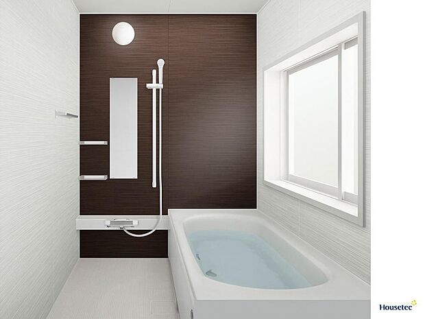 （同仕様写真）浴室は ハウステック製の1坪タイプ、新品のユニットバスに交換予定です。0.75坪サイズのお風呂から拡張し、1坪サイズになるので、ゆったり入ることができますよ。