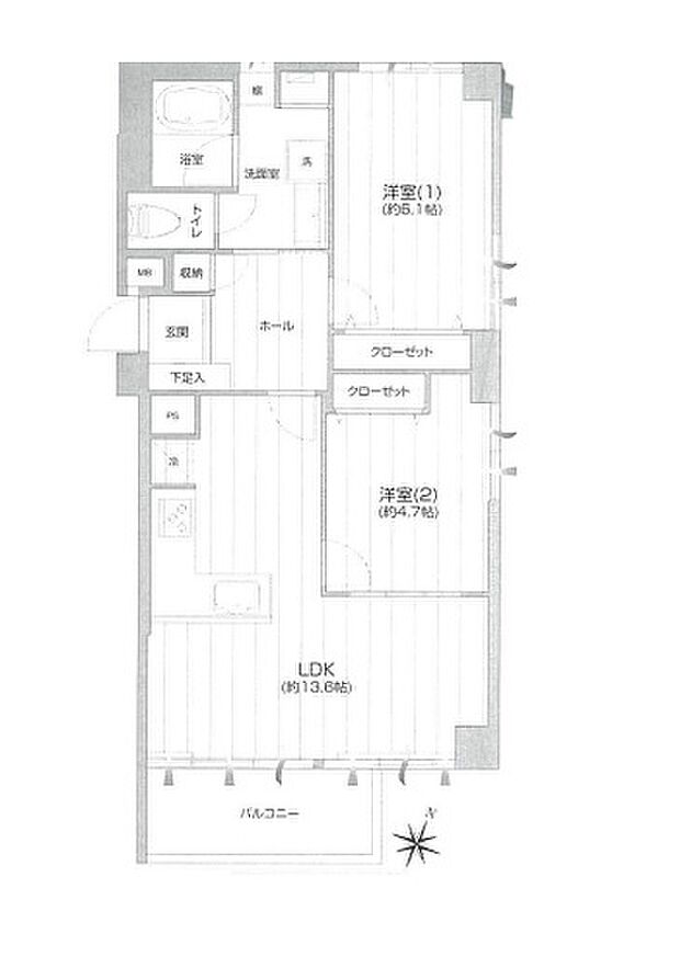世田谷三宿マンション(2LDK) 2階/206の内観