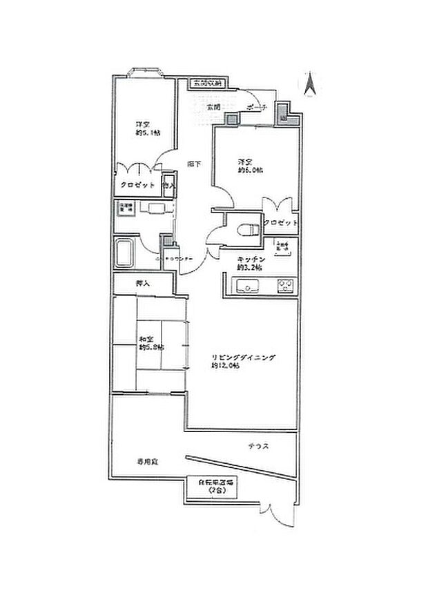 ヴェルビュ十条清水坂公園(3LDK) 1階の内観