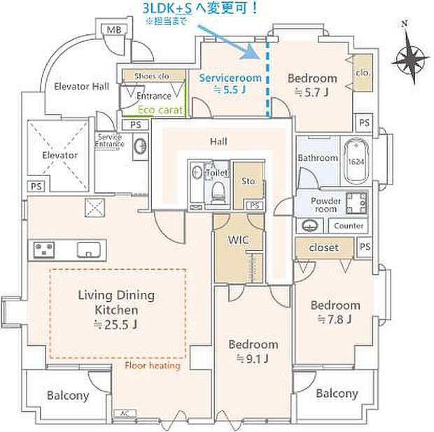 南大井アーバンハイツ(1LDK) 3階/305の間取り図