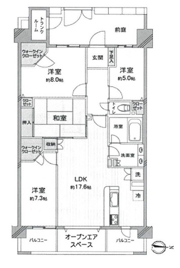 レイディアントシティ横濱カルティエ6(4LDK) 2階の内観