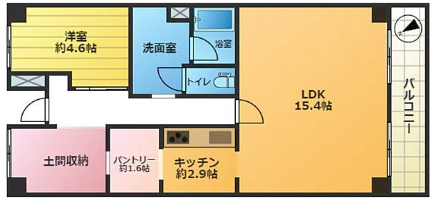 コンドミニアム坂戸(1LDK) 6階/609号室の間取り図