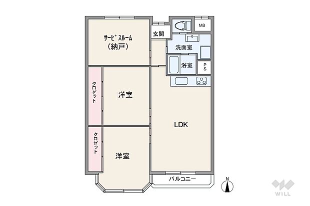 ホワイトハウス穂積(2SLDK) 2階の間取り図
