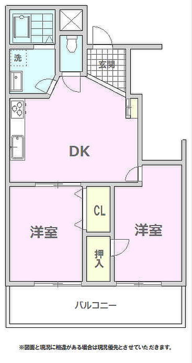 桜町ハイツ(2DK) 2階/202の間取り図