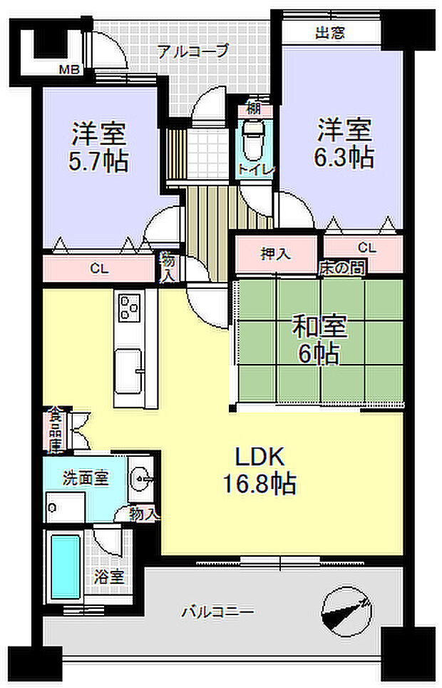 Fステージ上荒田(3LDK) 10階の内観