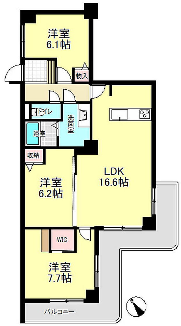 トーカンマンション多賀山(3LDK) 2階/203の内観