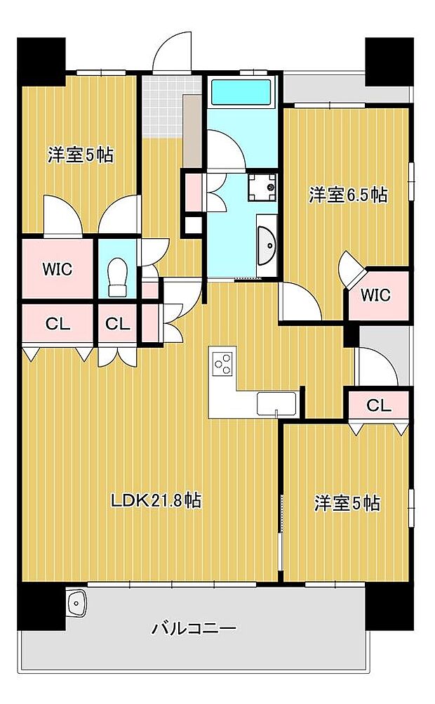 サンパーク幸神ブリオ(3LDK) 5階の間取り図
