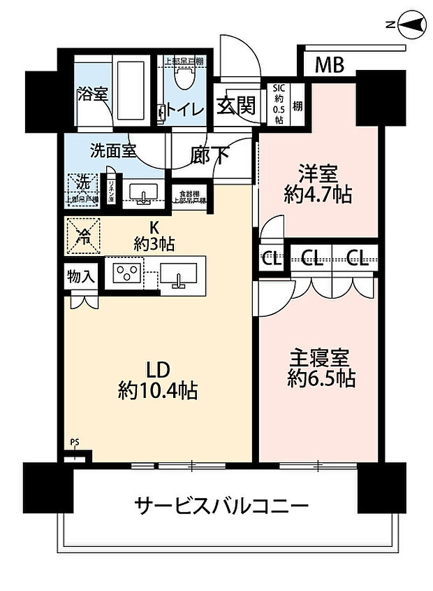 THE　YOKOHAMA　FRONT　TOWER(2LDK) 32階の間取り図