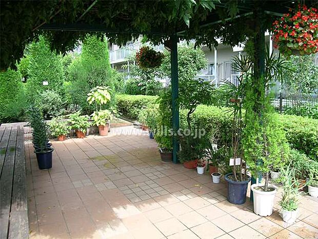 【庭】このマンションのエントランス横には庭がございます。綺麗に整備されております。