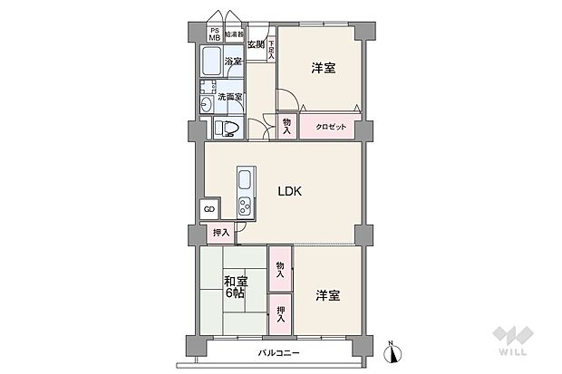 千里スカイハイツの間取り