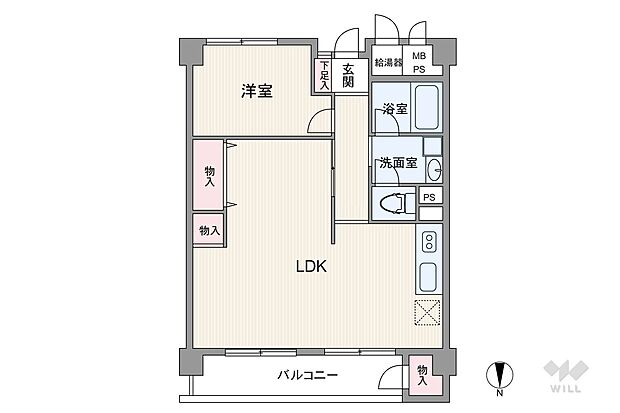 千里桃山台セントポリア(1LDK) 7階の間取り図