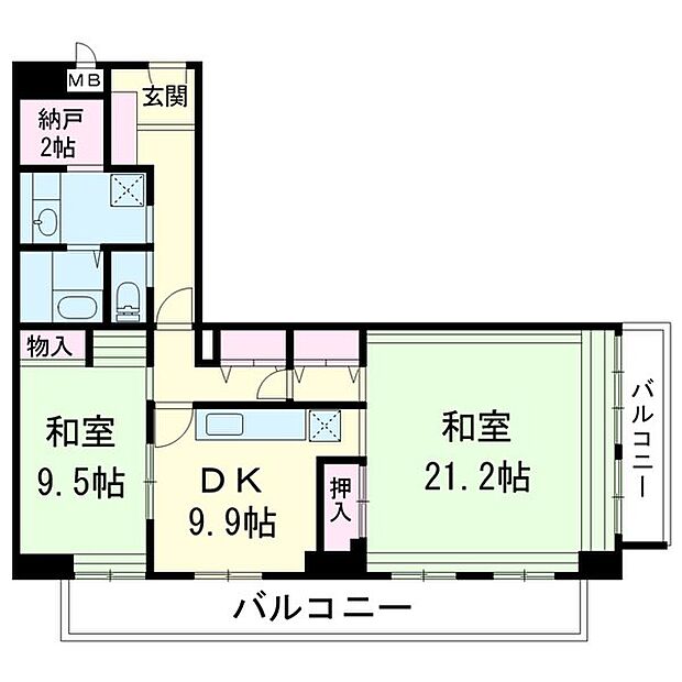 ファミールハイツ北大阪1号棟(2LDK) 2階/220の内観