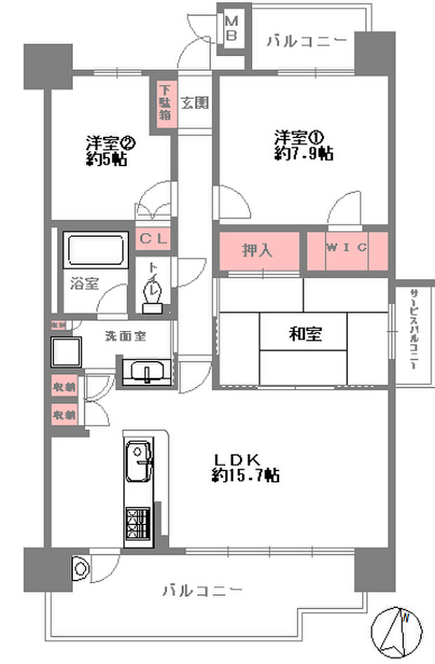 リベール新大阪(3LDK) 10階/1006の間取り図