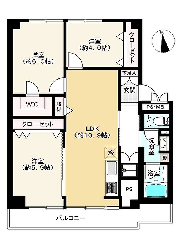 高島平第三住宅2号棟(3LDK) 10階の内観