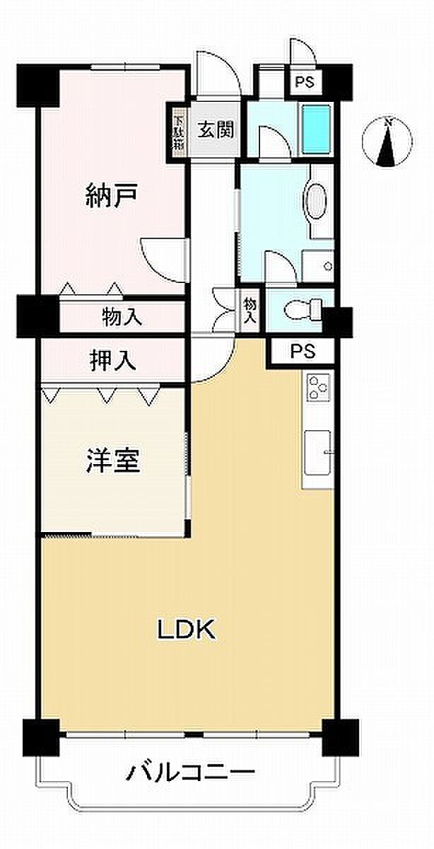 摂津コーラルハイツ(1SLDK) 2階の間取り図