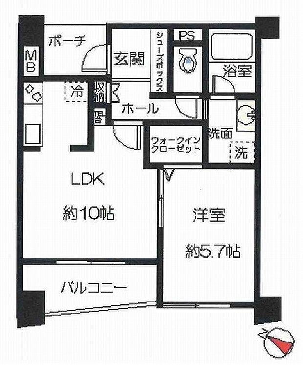 ワコーレディ・アルクス三宮(1LDK) 4階の間取り図