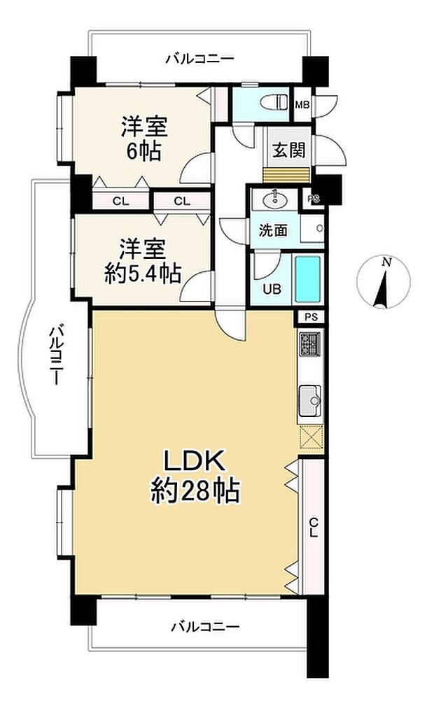 ロマネスク箱崎タワーホームズS棟(2LDK) 11階の内観