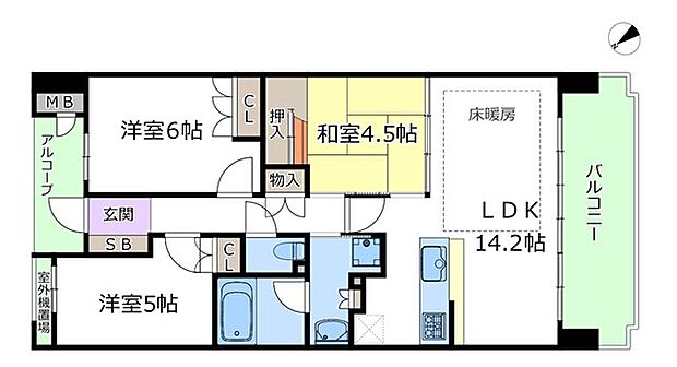 レ・ジェイド江坂(3LDK) 2階の間取り図