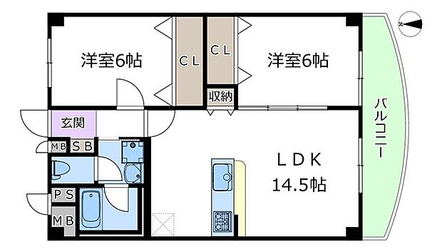 南茨木駅前ハイタウンJ棟(3LDK) 10階の間取り図