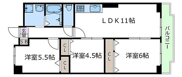 進和江坂アーバンライフの間取り