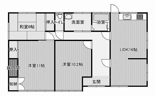 下妻市唐崎　中古戸建(3LDK)の内観