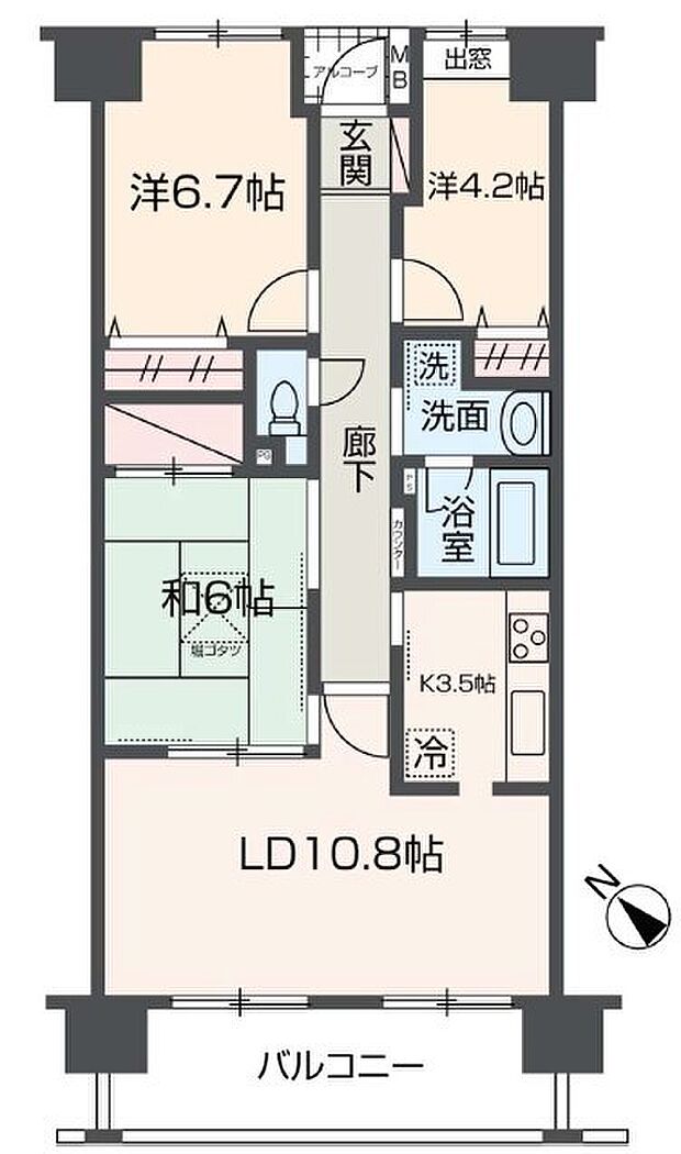 ハーモニータウン新取手弐番館(3LDK) 12階の内観