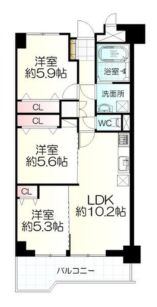 エクセレント柏木(3LDK) 5階の内観