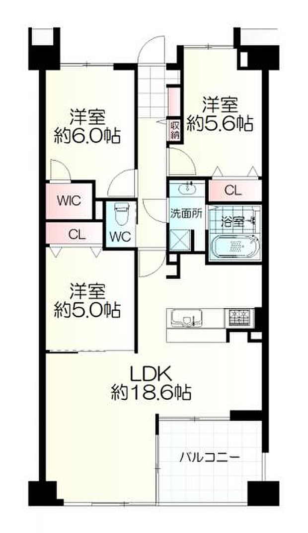 クレア角五郎グレースコート(3LDK) 4階の間取り図