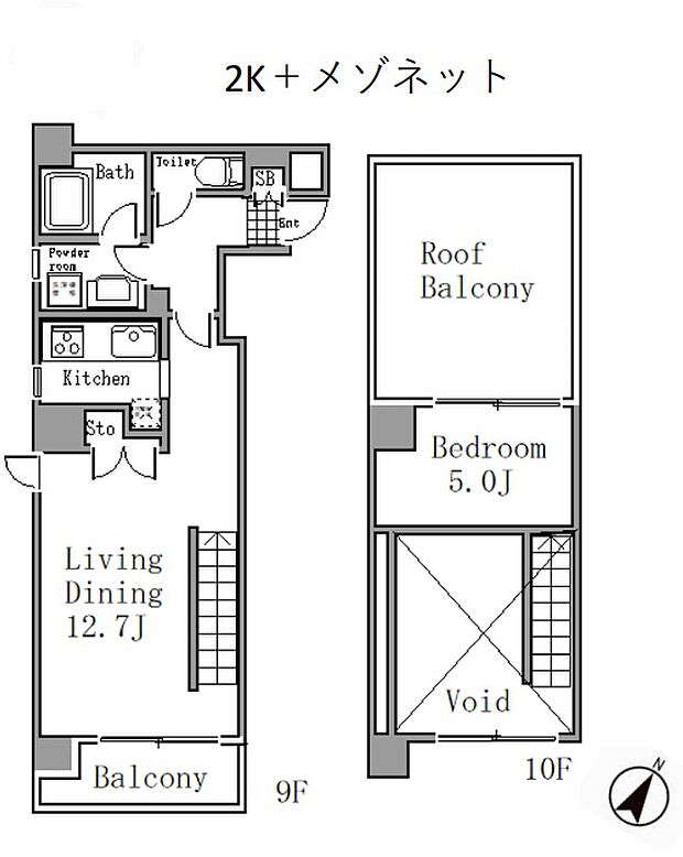 ユニロイヤル九段南　最上階メゾネット住戸