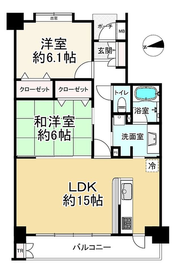 アーバンキャッスル梅島(2LDK) 8階の間取り図