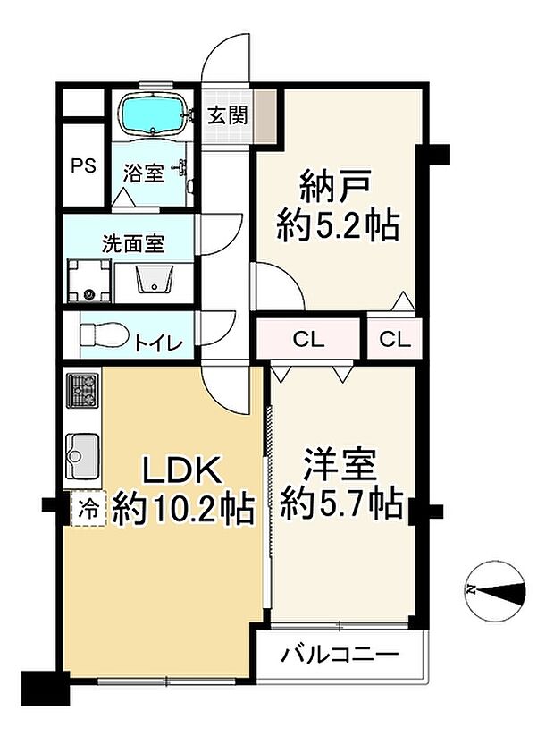 竹の塚コーポラス(1SLDK) 4階の間取り図