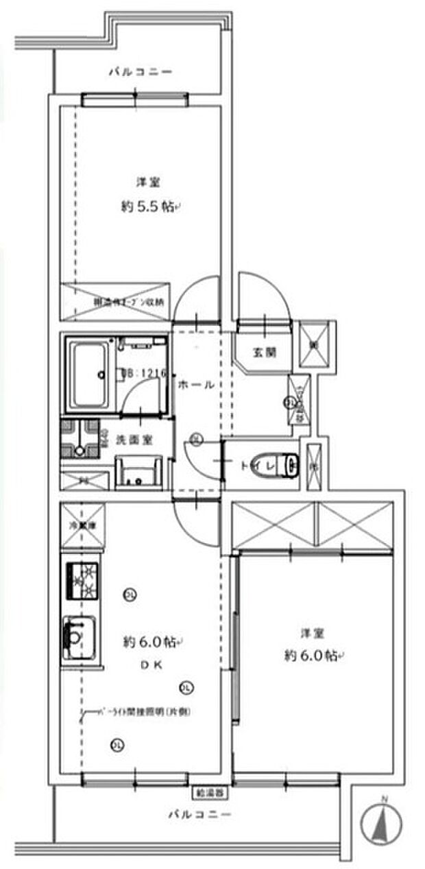 グリーンパーク第7綾瀬(2DK) 1階の間取り図