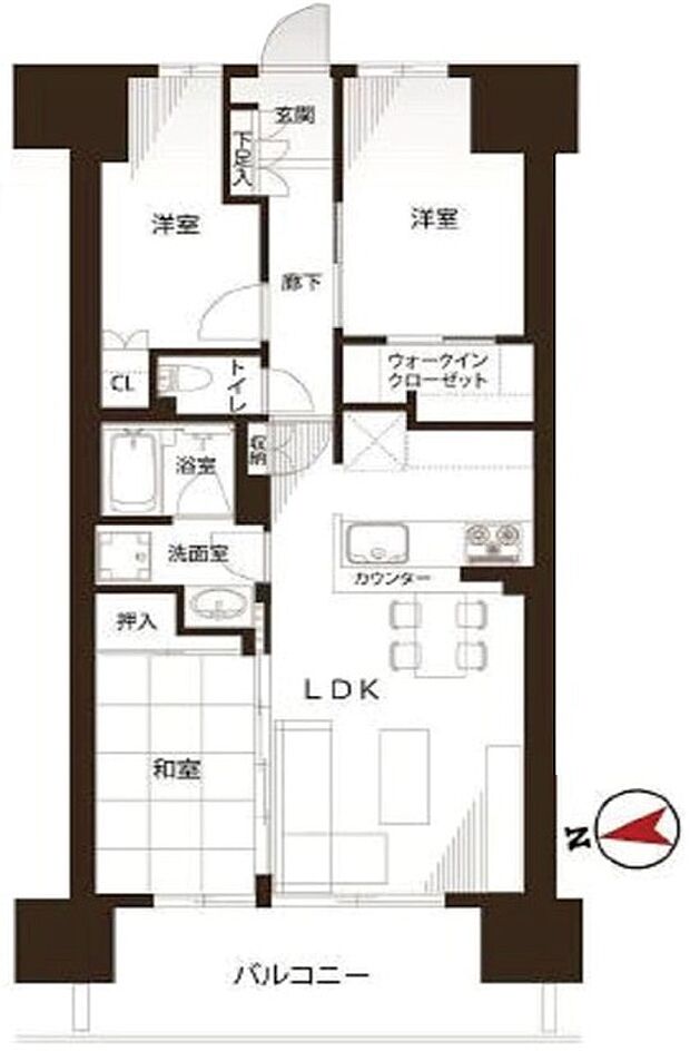 ファインシティ王子神谷リバー＆フォレスト(3LDK) 4階の内観