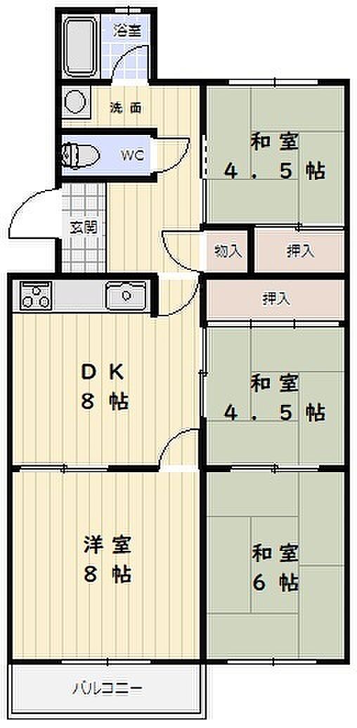 垂水高丸住宅１号棟(4DK) 1階の内観