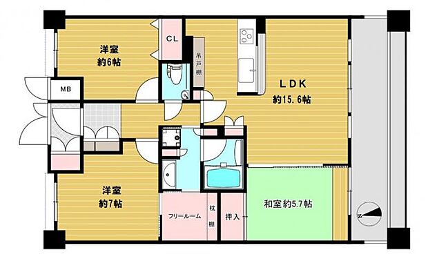 ディナスティ東大阪アテンシアシティ(3SLDK) 11階の間取り図